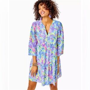 Lilly Pulitzer Martine Dress in Dew Drop Stay Fly Size S NWT